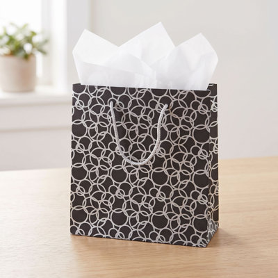 Sacs-cadeaux en coton recyclé avec étiquette en cercles