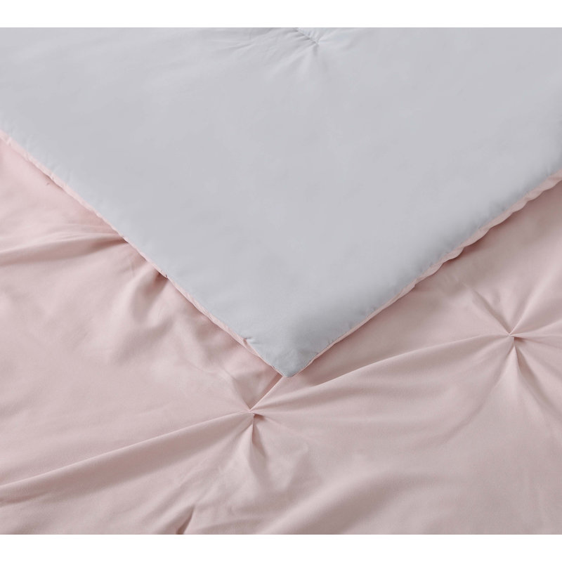 Polyester Solid Colour Bedding, Blush, Full / Queen Duvet Cover + 2 Shams