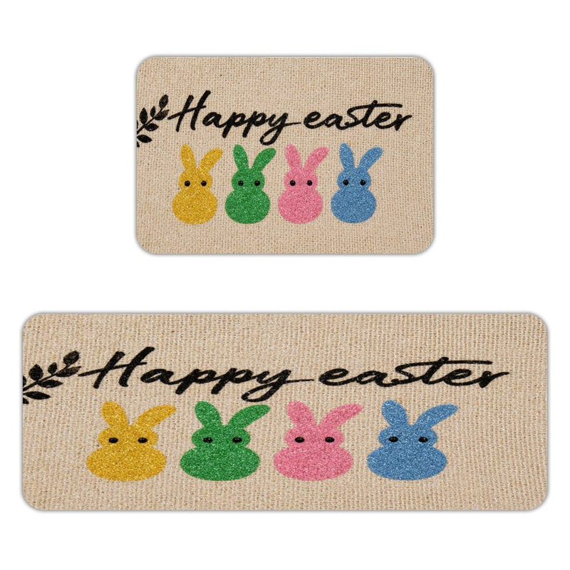 Tapis de cuisine antidérapant 2 pièces Glitter Bunnies