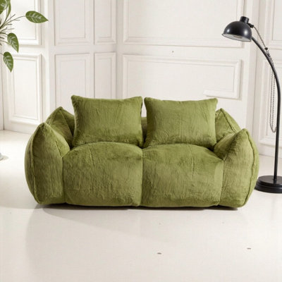 Fauteuil à billes géant pour adultes, canapé à billes moelleux ultra moelleux, méridienne Chase à l'intérieur pour la chambre à coucher, fauteuil de lecture confortable avec coussins
