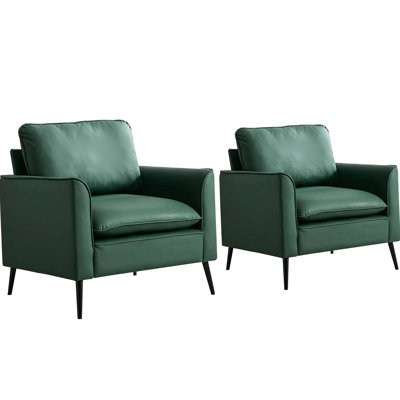 Ensemble de 2 pièces pour balcon, bureau - Chaise individuelle élégante et mignonne avec assise confortable en similicuir respirant, 2 places, chambre, salon, respirante, partiellement assemblée, guide d'installation