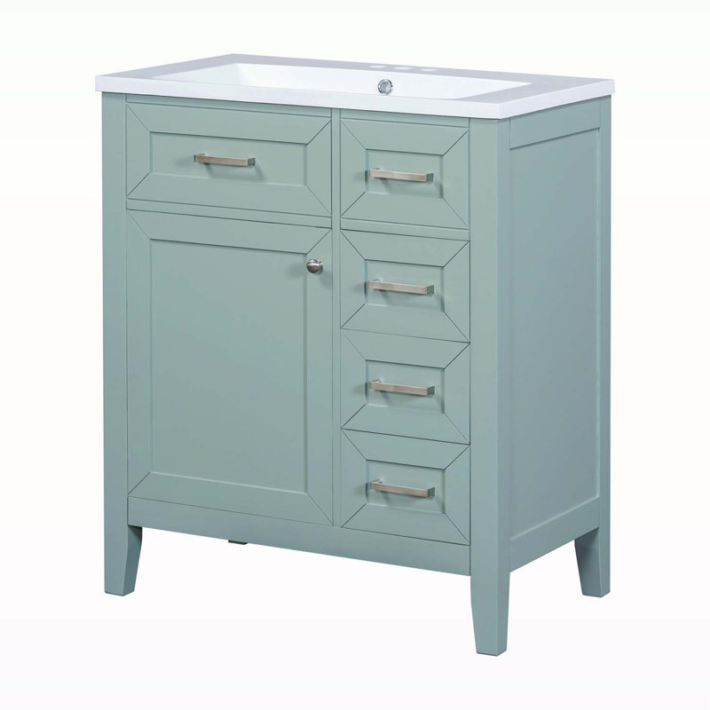Bathroom Cabinet with Drawers,with Sink Combo, Green