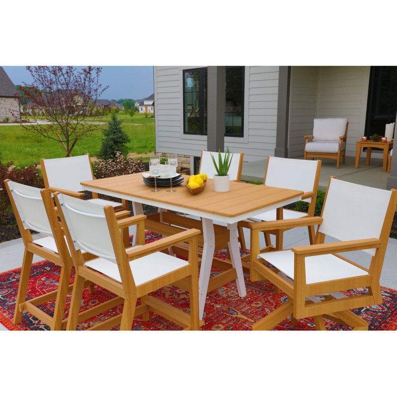 Harbor Outdoor Bar Table, Seafoam, Brazilian Walnut, 38.87" H x 66" W x 33" D