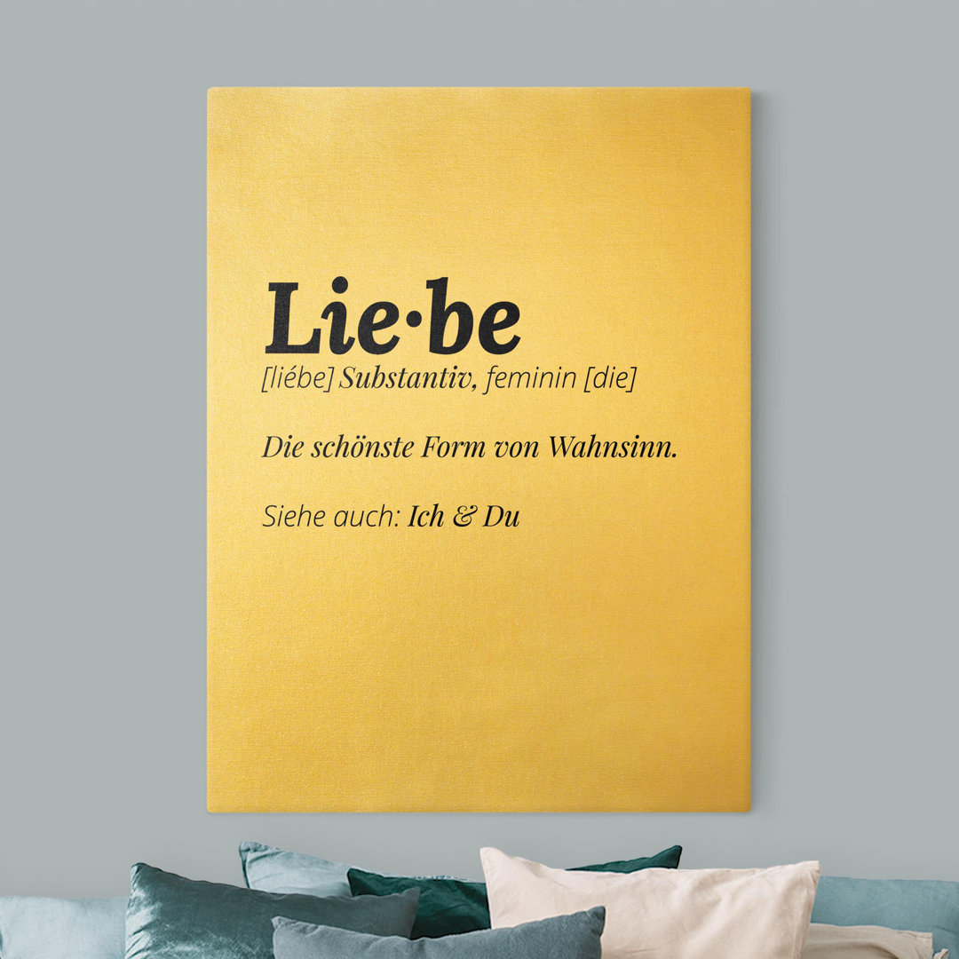 Leinwandbild Die Definition der Liebe