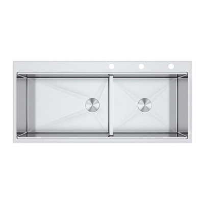 CozyBlock 48'' L Double Bowl Stainless Steel Kitchen Sink