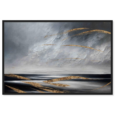 Calmy Waters Canvas Elegant Abstract Wall Art by Hokku Designs