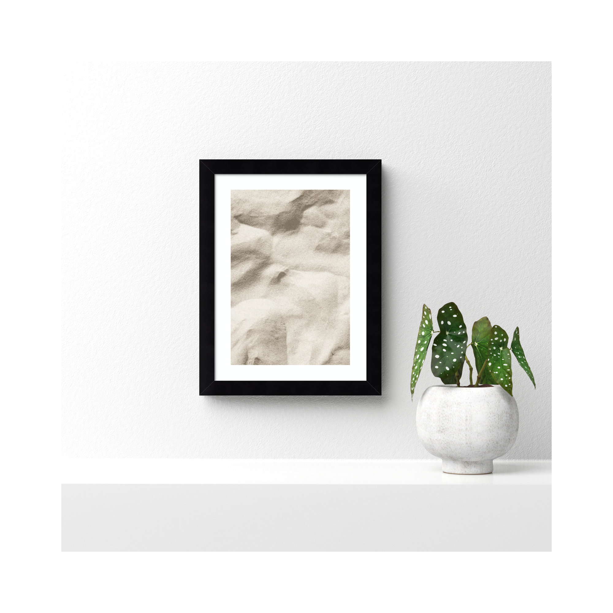 Beach 001, Black, 17" H x 13" W x 1" D