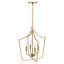 Lustre candélabre en métal 4 lumières Ilvo