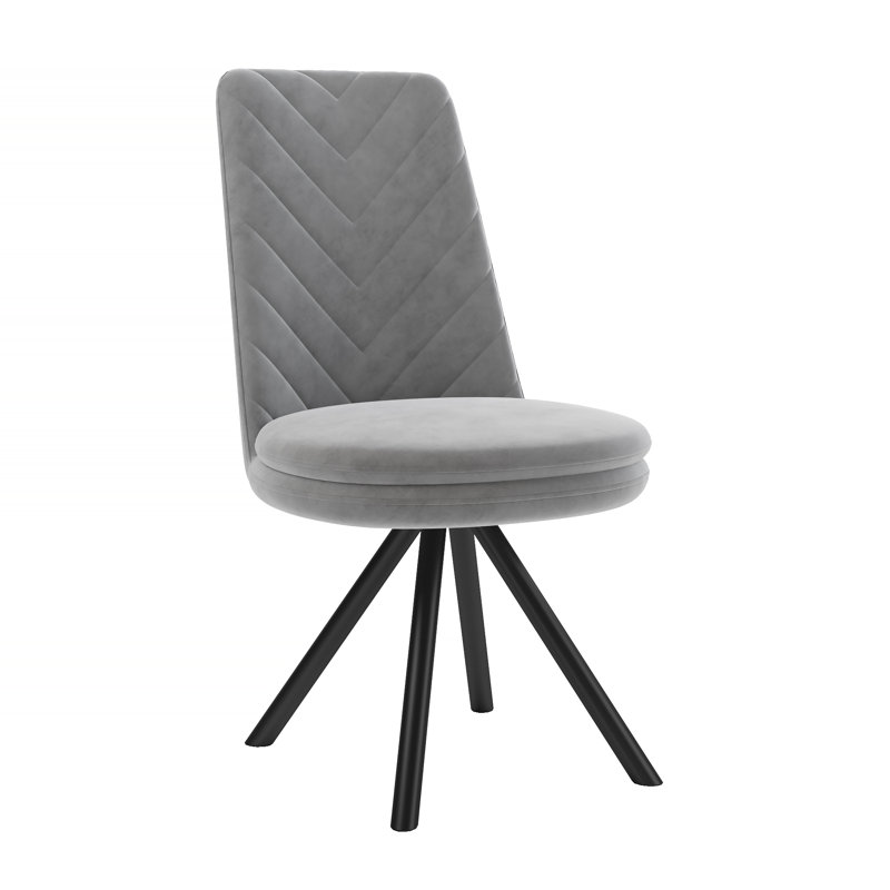 Devan 0cm H Velvet Upholstered Side Chair, Grey