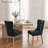 18.9'' Seat Height Mid Century Modern Dining Chairs With Solid Wood Legs, Upholstered Armless Dining Room Chair Side Chair For Kitchen Bedroom Reading Nook, Green Suede Velvet-1834408877