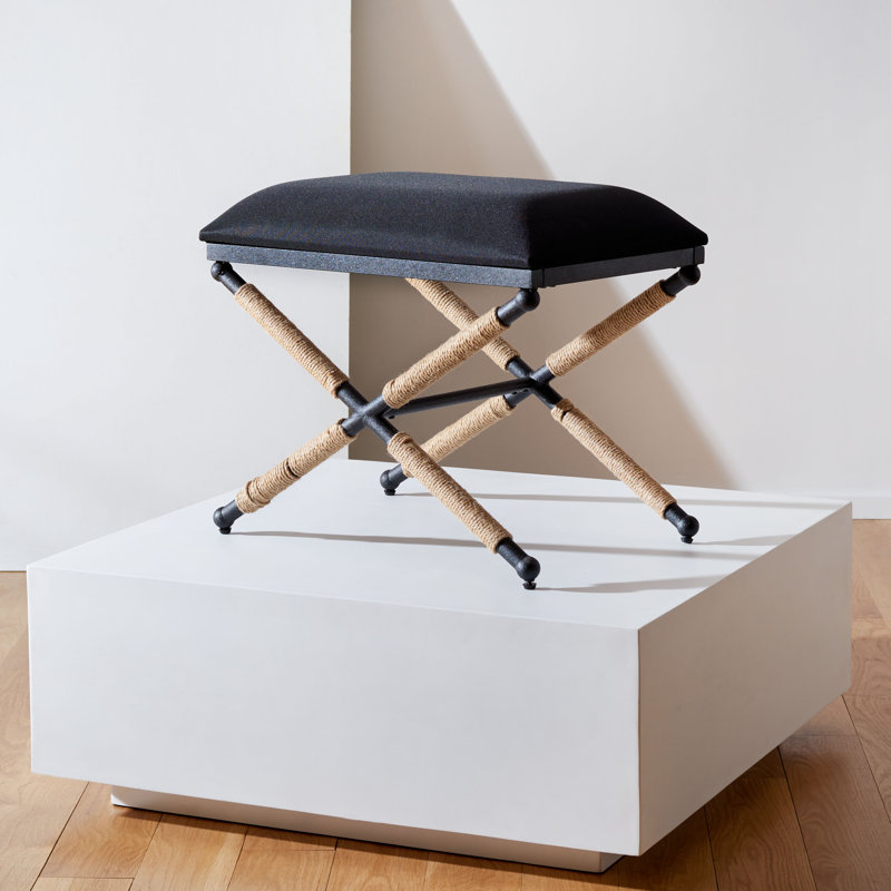 Nyxton Upholstered Ottoman, Black