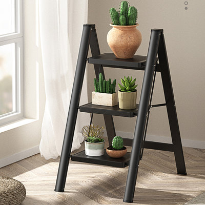 3 - Step Steel Lightweight Folding Step Ladder