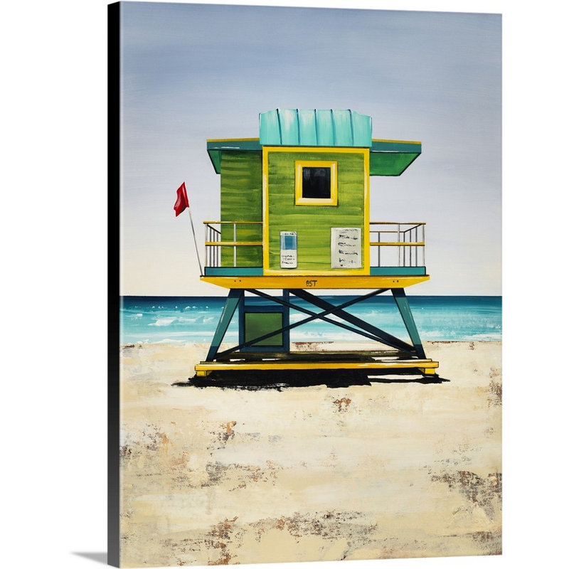« lifeguard on duty ii », peinture sur toile, Toile tendue, H 40 po x l 30 po x p 1,25 po
