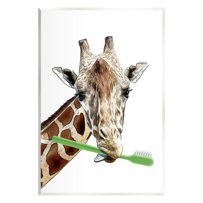 " Giraffe Green Toothbrush Bathroom " by Annalisa Latella