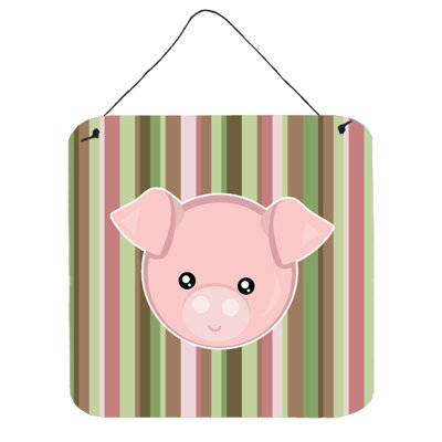 Décoration murale tête de porc avec corde suspendue