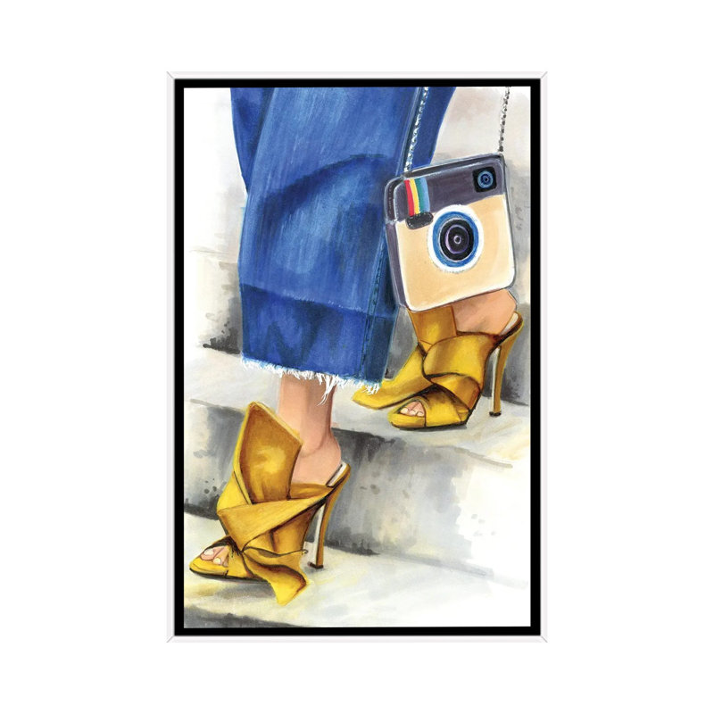 Insta Look by Svetlana Balta - Painting on Canvas, White Framed, 101.6 cm H x 66.04 cm W