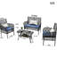 4 pieds de patio pour conversation avec table en verre trempé et coussins amovibles Mobilier moderne: table-121070502