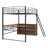 Metal Loft Bed with L-Shaped Desk and 3-Tier Shelves, Space-Saving Loft Bed for Teens & Students-1815190012-1815190010