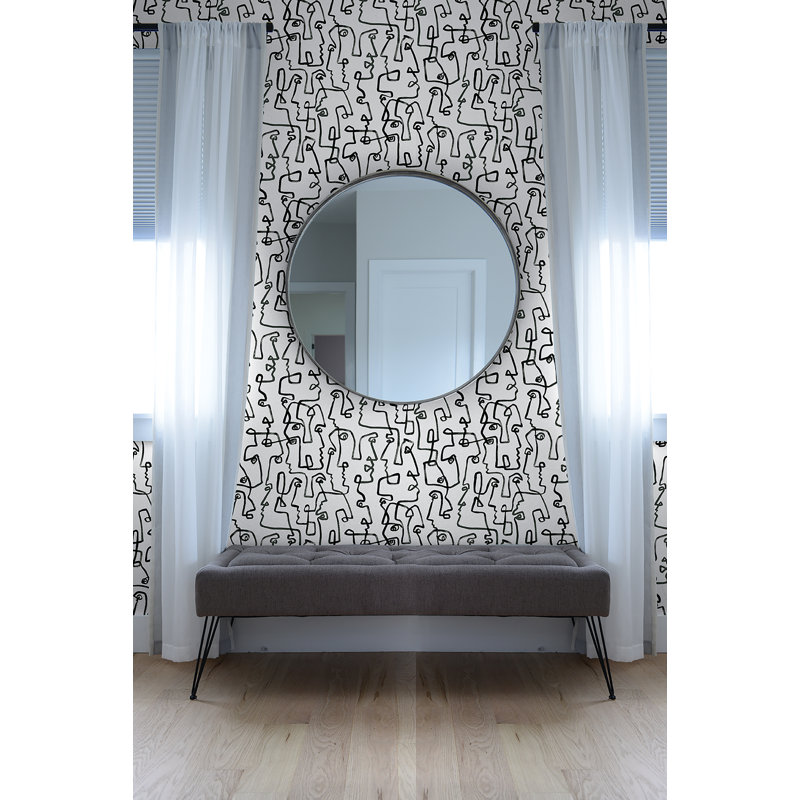 Surface Style Gestures Novelty 18' L x 20.5" W Peel and Stick Wallpaper Roll, Ink