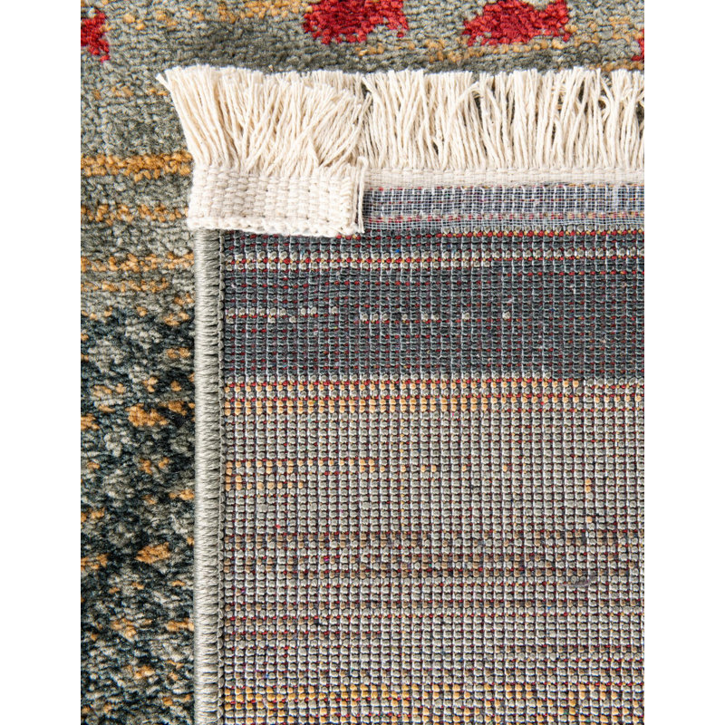 Abrigail Blue/Red/Beige Rug, Runner 2'7" x 12'