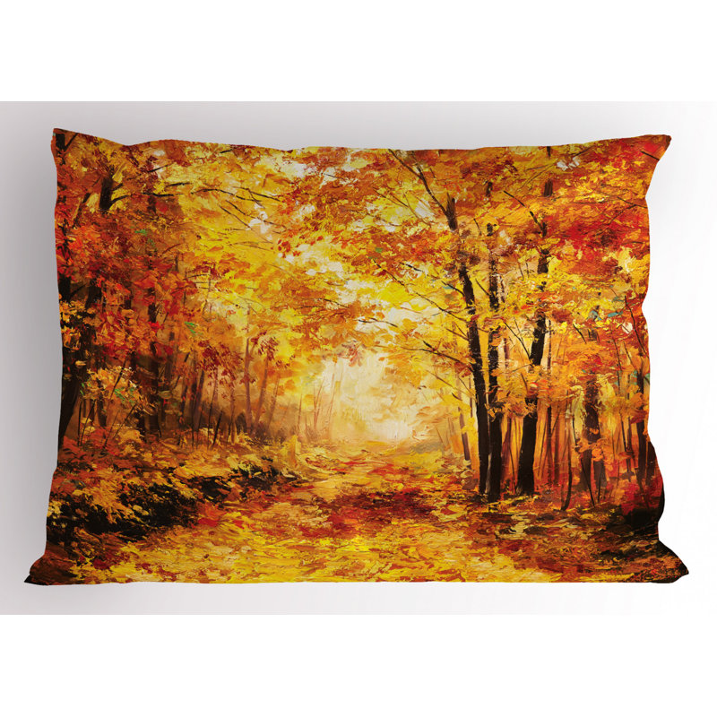 Orange/Red/Yellow Poyester Microfiber Piece Sham, Twin