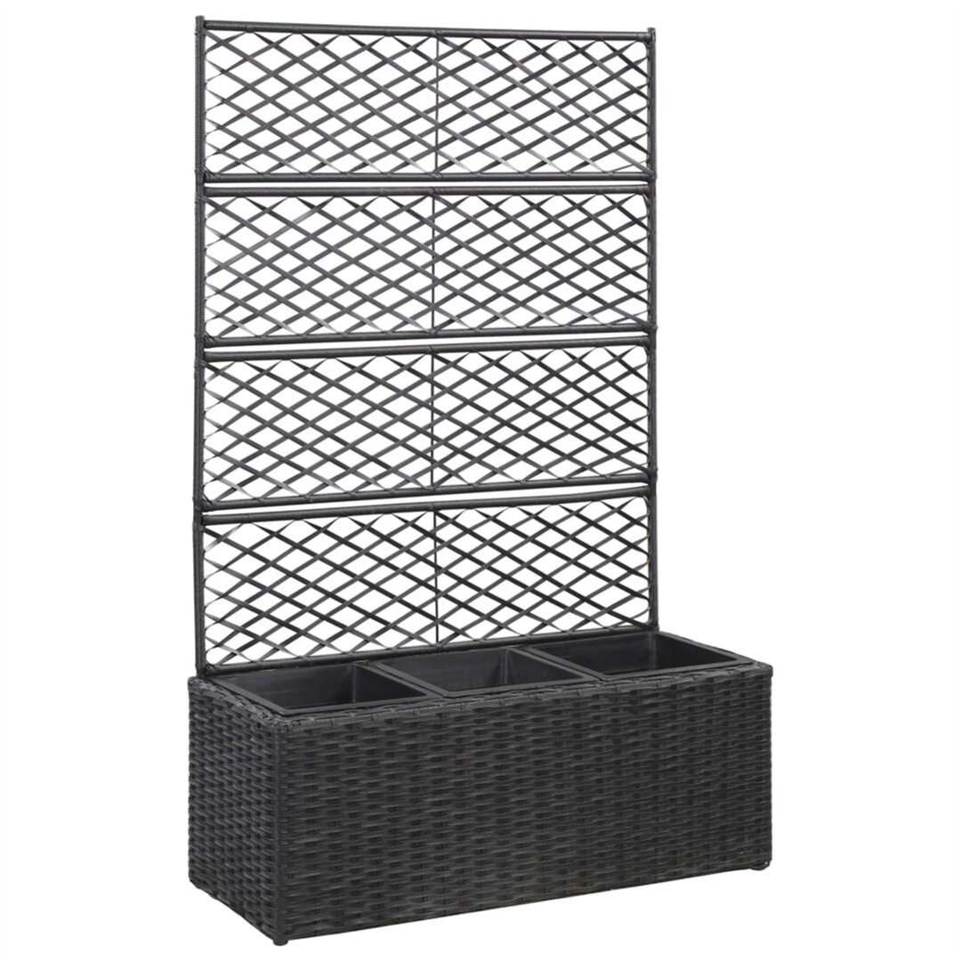 Blumentopf Newsome aus Rattan mit Spalier