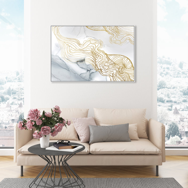 «Abstract Sublime Perception Light Patterns», reproduction d'art graphique sur toile, White Framed