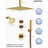 Thermostatic Shower Faucet System, Ceiling Mount 12" High-Pressure Rainfall Dual Shower Head with Handheld Shower and Rough-In Valve-92522937