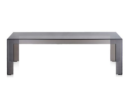 Invisible Coffee Table, Smoke, 28.35" H x 39.37" L x 39.37" W