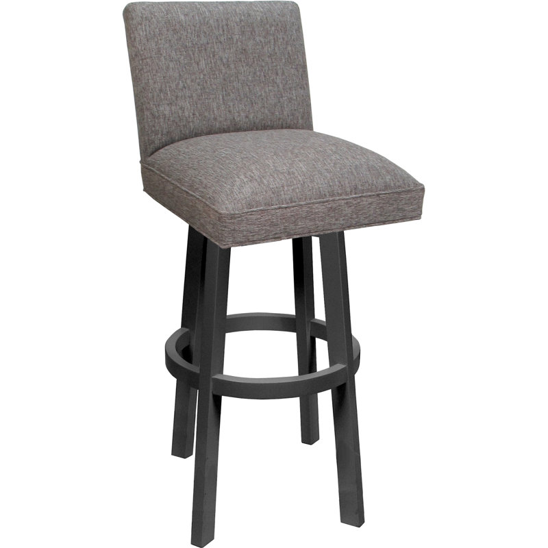 Swivel Wood Stool, Mojave Gray Seat/Mocha Base, Bar Stool (30” Seat Height)