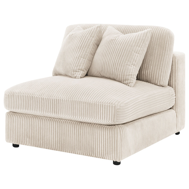 Fauteuil rembourré Thiego sable, Sand Corduroy (Fine-wale)
