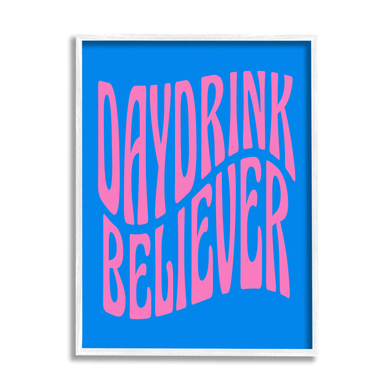 « Blue Day Drink Believer » : reproduction giclée encadrée par lulusimonSTUDIO, Cadre flottant noir