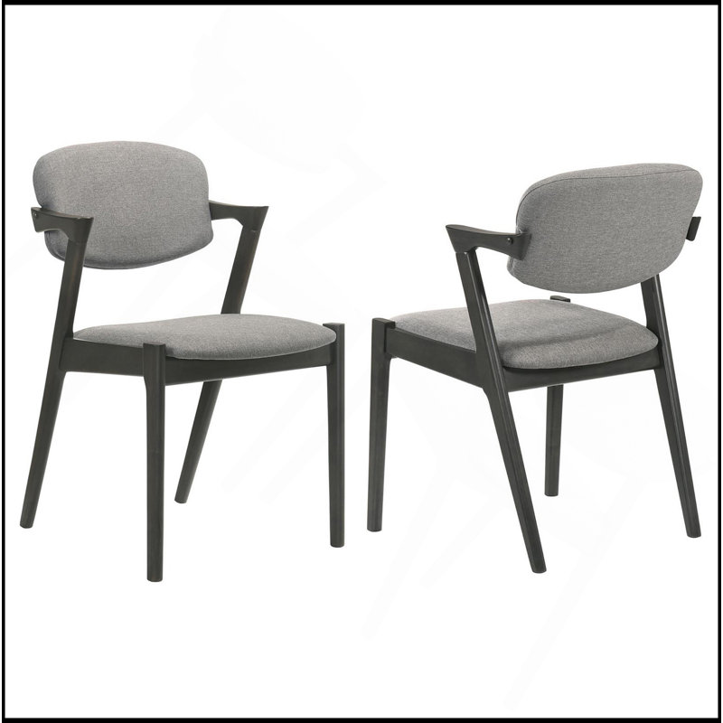 Chaise de salle à manger brune et grise (ensemble de 2)