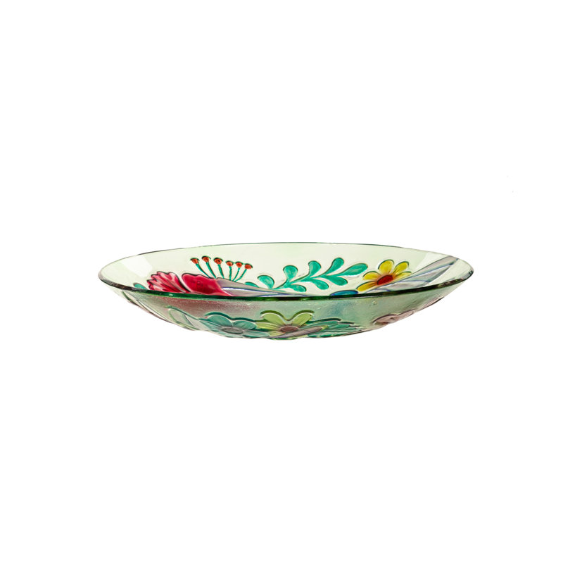Glass Single Tier Birdbath