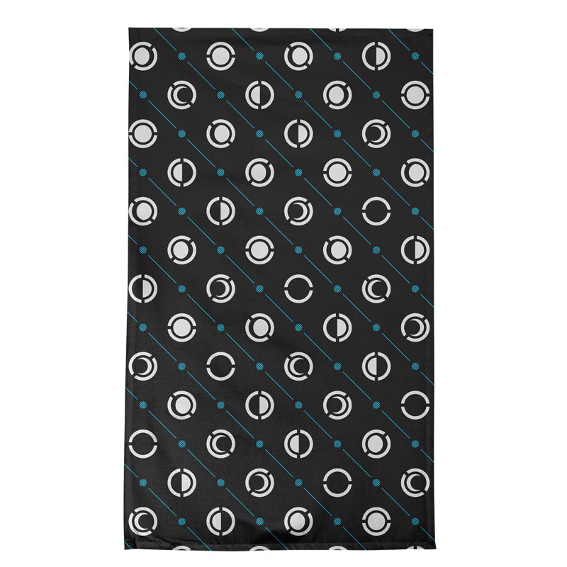 Torchon Moon phases, Noir / blanc / bleu, Croisé en coton