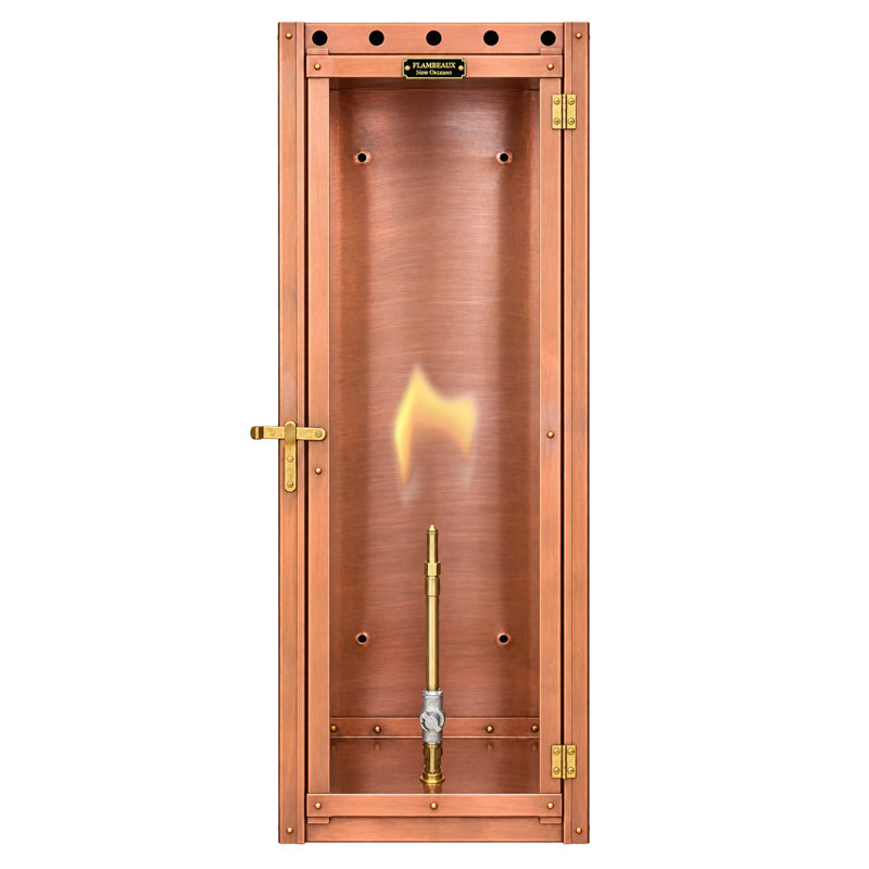 Lanterne encastrée au gaz 22 po avec canal arrière Flambeaux Vogue, 22" H x 9.5" W x 10.5" D