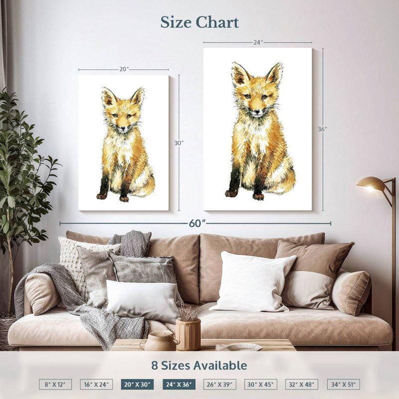 Brampt Baby Fox Portrait, 36" H x 24" W
