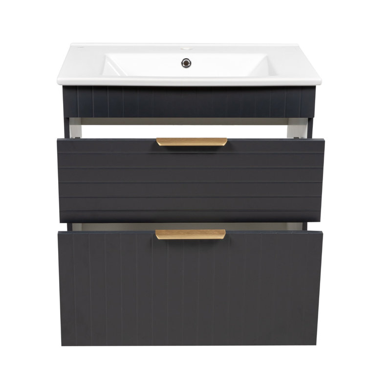 Meuble-lavabo autoportant avec lavabo Jakkar-F_Modern, Gris anthracite mat
