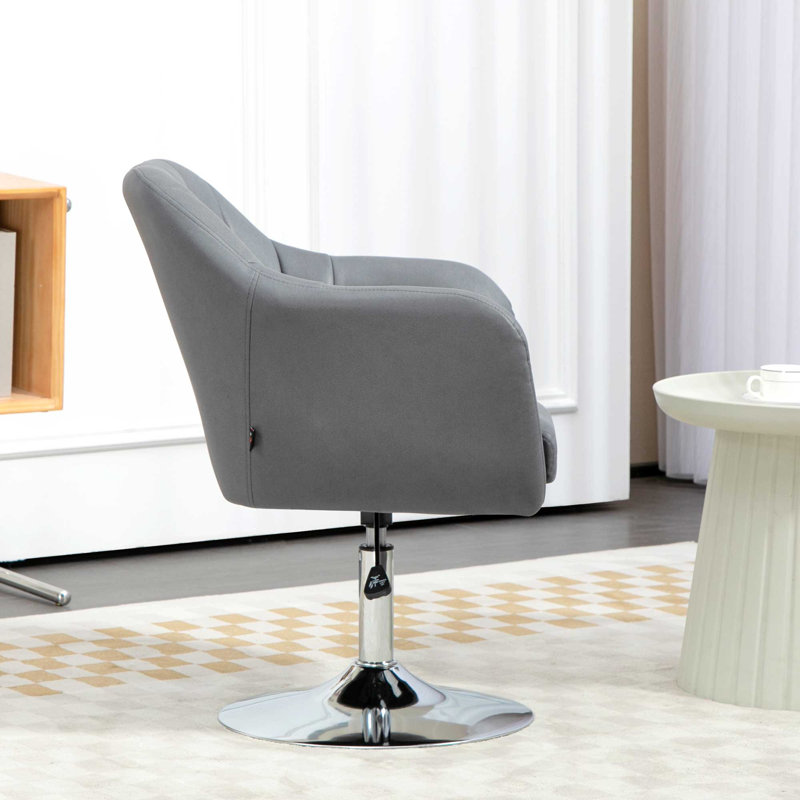 Upholstered Accent Chair, Dark Grey Microfiber