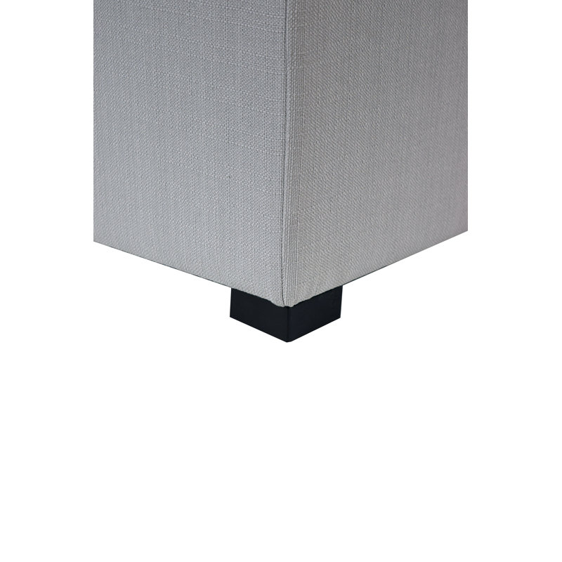 Woodside Upholstered Ottoman, Silver Gray 100% Polyester
