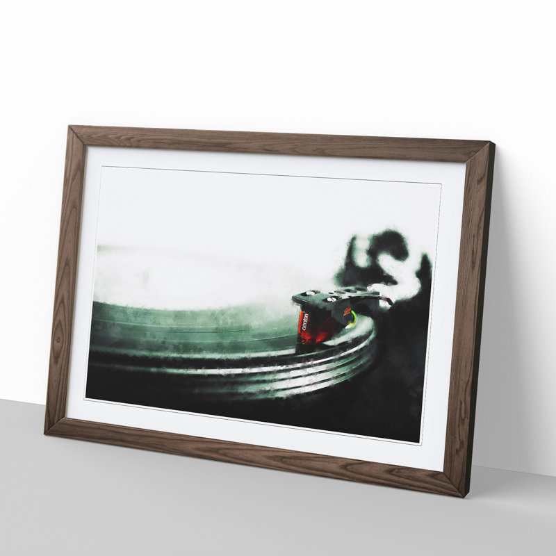 The Needle of the Record Player - Picture Frame Graphic Art, Walnut Framed, 48cm H x 65cm W x 2cm D