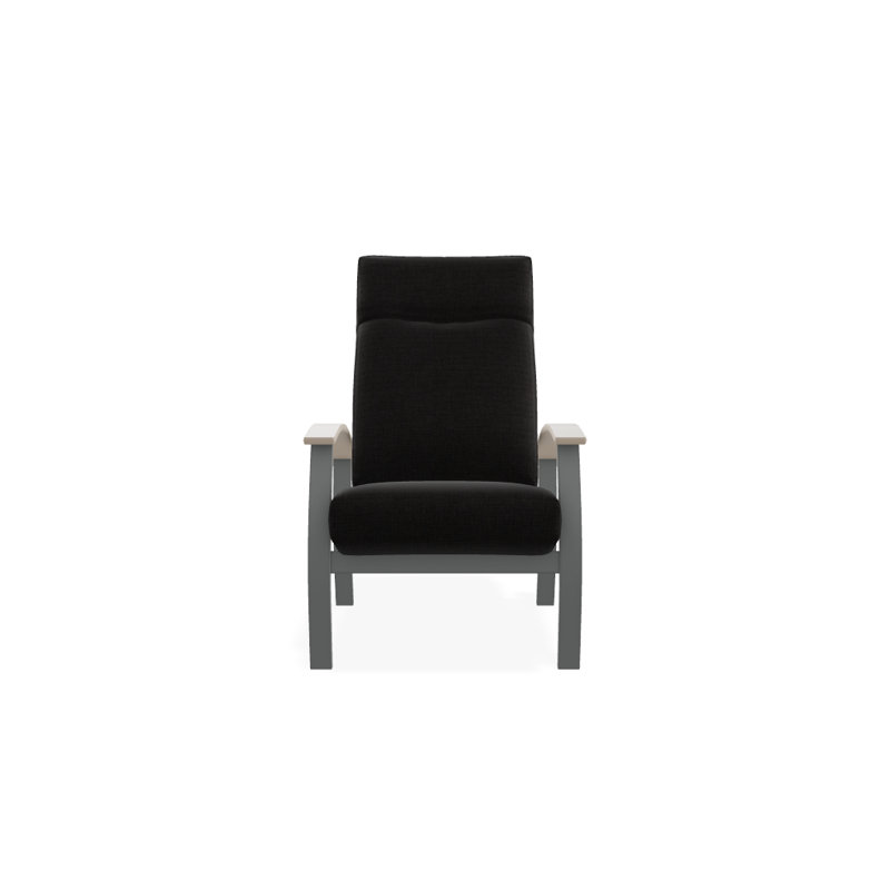 Chaise de patio inclinable avec coussins Askar, Mélange anthracite, Désert P60, Graphite texturé