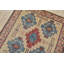 Tapis beige / bleu en laine noué à la main de conception unique 3 pi 5 po x 6 pi 3 po Angeville