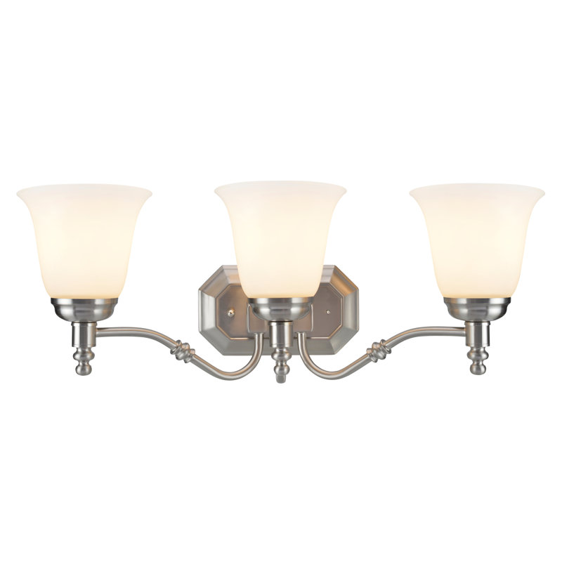 Éclairage pour meuble-lavabo 3 lumières, Nickel satiné