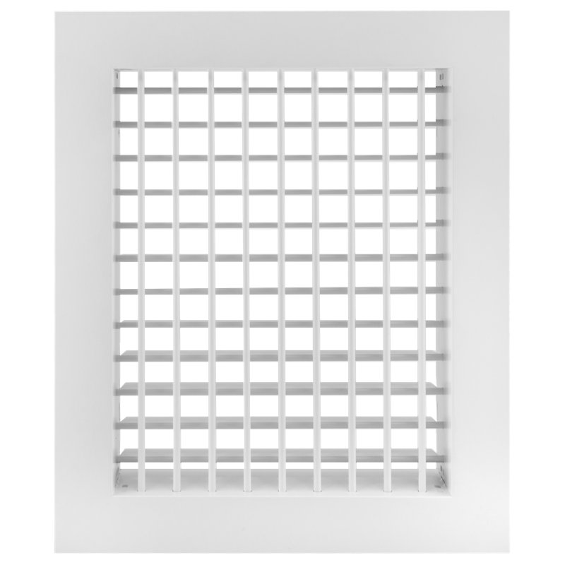 Grille d'aération verticale à double déflection en aluminium, H 16 po x l 10 po x P 2 po