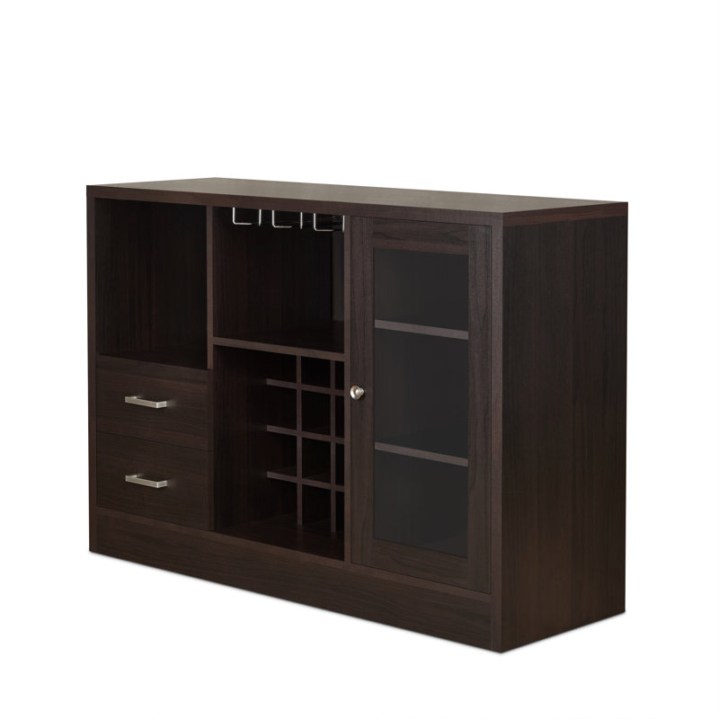 Mehul Sideboard,Buffet table,Dining cabinet,Office credenza with  2- Drawer, Espresso