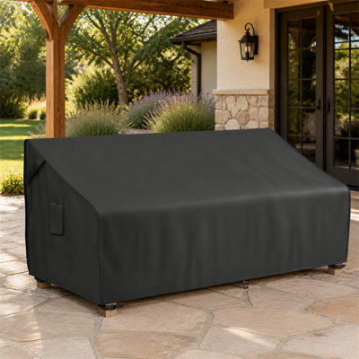 Waterproof 3-Seater Patio Sofa Cover, Heavy Duty Outdoor Couch Cover, 81" W x 32" D x 35" H, Classic Black