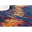 Tapis bleu horizon, orange et or en laine touffeté à la main Cloral Authentic-1054588660