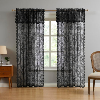 Vintage Lace Gothic Drapes for Victorian Décor, Goth Bedroom Decor