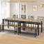 Ensemble de table de salle à manger pour 4 personnes avec banc et chaises, ensemble de table de cuisine avec tablette de rangement et cadre en métal pour salle à manger / cuisine / appartement / petit espace